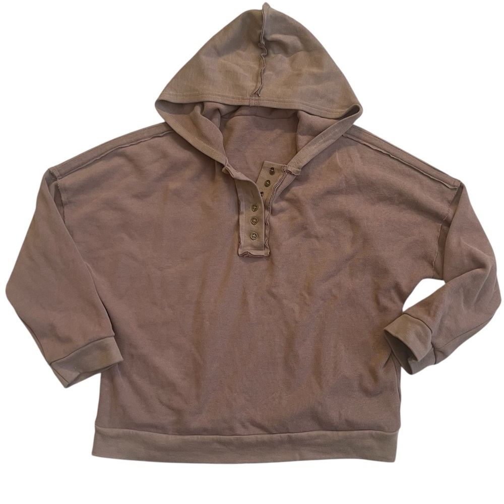 Women's Brown Hooded Shirt Sz M